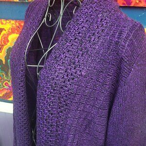 Kim Rogers ~ Sz S ~ Knit Purple Cardigan/Shrug ~ NWOT ~ Size Small